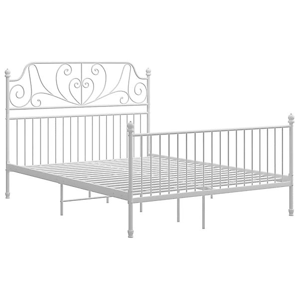 vidaXL Bettgestell Bettgestell Weiß Metall 140x200 cm Bett Bettrahmen Bettg günstig online kaufen