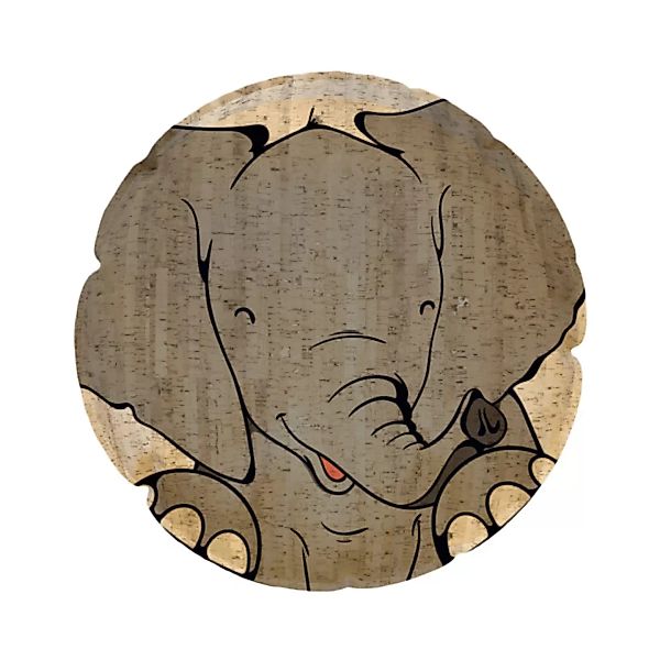Sitzkissen Aus Kork "Noah Der Elefant" (Rund, Natur) günstig online kaufen