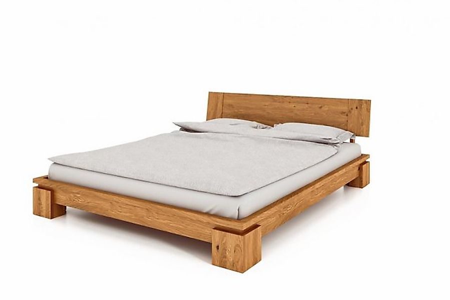 Natur24 Einzelbett Bett Tinci 1 niedrige Höhe 100x220 Wildeiche massiv mit günstig online kaufen