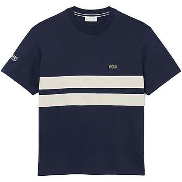 Lacoste  T-Shirt Heavy Jersey Mesh Band T-Shirt Midnight Blue günstig online kaufen