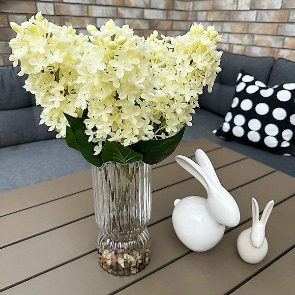 Kunstblumenstrauß künstliche Blumen mit dekorativer Glasvase günstig online kaufen