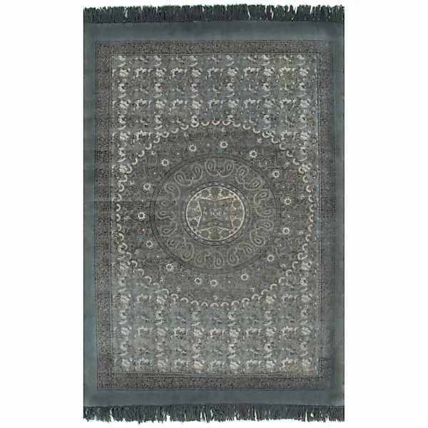 Kelim-teppich Baumwolle 160x230 Cm Mit Muster Grau günstig online kaufen