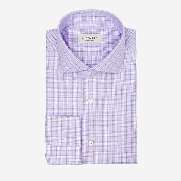 Hemd  gewebe prince of wales  violett baumwolle twill doppelt gezwirnt giza günstig online kaufen