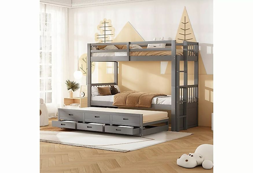 OKWISH Etagenbett Kinderbett, Hausbett für Mädchen und Jungen, Bett (mit Le günstig online kaufen