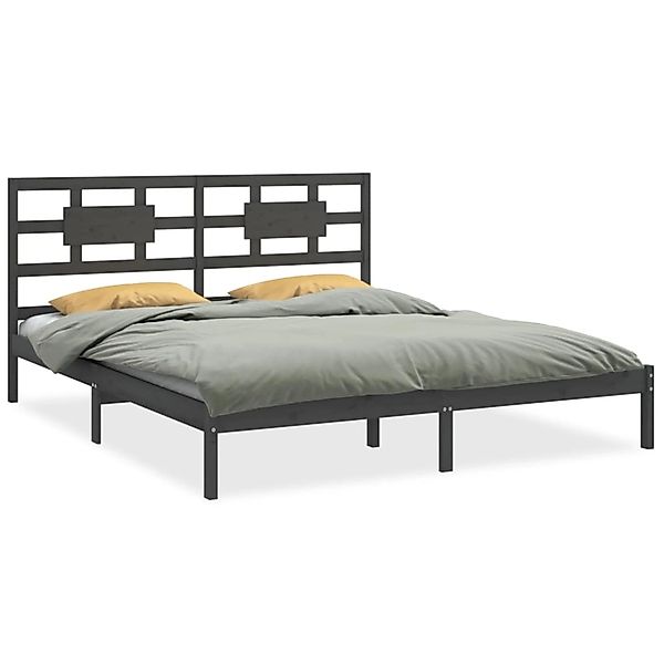 vidaXL Massivholzbett Grau 200x200 cm1090986 günstig online kaufen