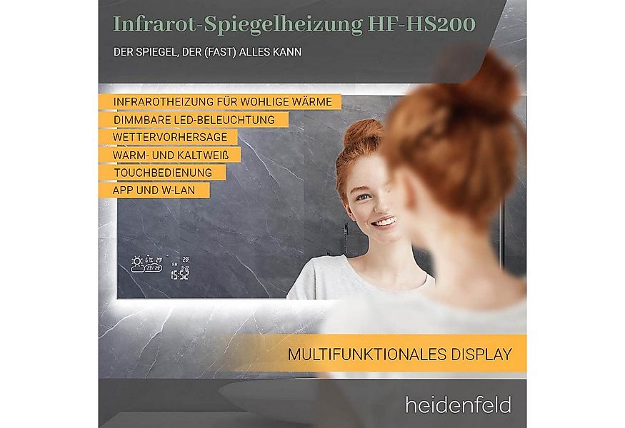 Heidenfeld Infrarotheizung Spiegelheizung HF-HS200 inkl. Touchdisplay 10 Ja günstig online kaufen