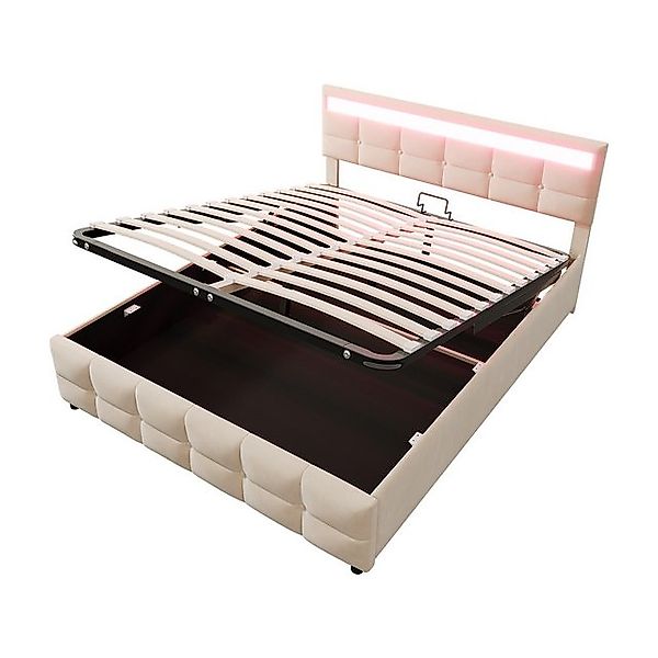 STILVORA Polsterbett 180x200 Bettgestell mit Stauraum & Lattenrost,Jugendbe günstig online kaufen