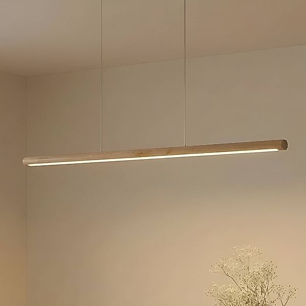 Lucande LED-Hängeleuchte Maruta, Holz, Balken, 120 cm, 3000K günstig online kaufen
