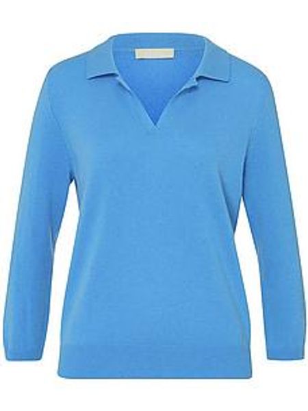 Polo-Pullover 3/4-Arm Peter Hahn blau günstig online kaufen