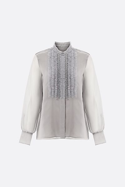 Bluse mit Rüschen und Perlenband günstig online kaufen