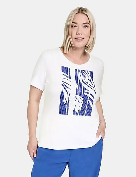 Samoon Kurzarmshirt T-Shirt mit Glitzersteinen günstig online kaufen