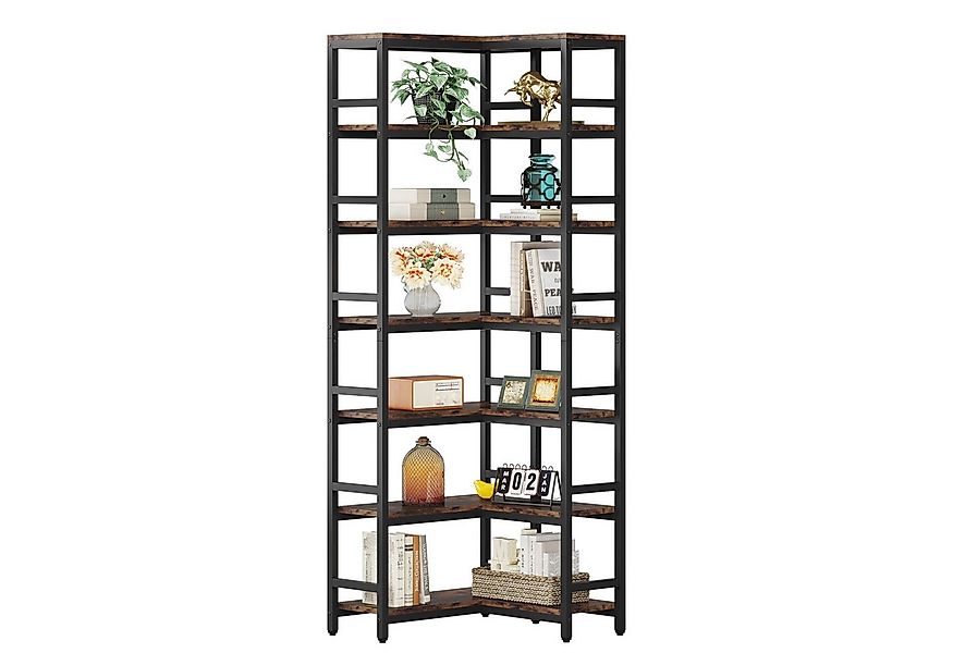 Tribesigns Eckregal Bücherregal, mit 7 Ebenen, Industrielles Standregal, 60 günstig online kaufen