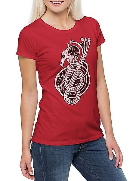 Urban Backwoods Print-Shirt Nordic Dragon Damen T-Shirt Drache Arsen Celtic günstig online kaufen