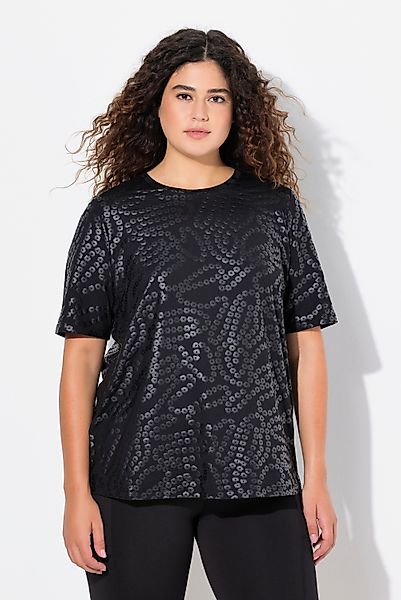 Ulla Popken T-Shirt Funktionsshirt Paillettendruck Rundhals günstig online kaufen