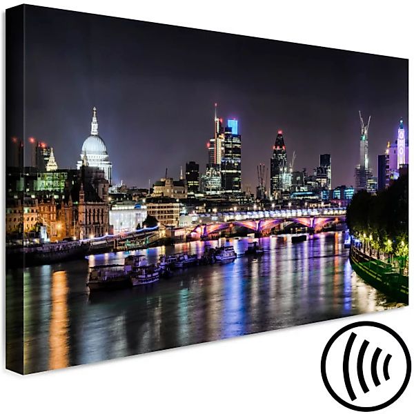 Leinwandbild London Lights (1 Part) Wide Colourful XXL günstig online kaufen