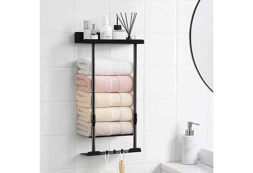 Youyijia Handtuchhalter Schwarzer Ausziehbarer Handtuchhalter – Platzsparen günstig online kaufen