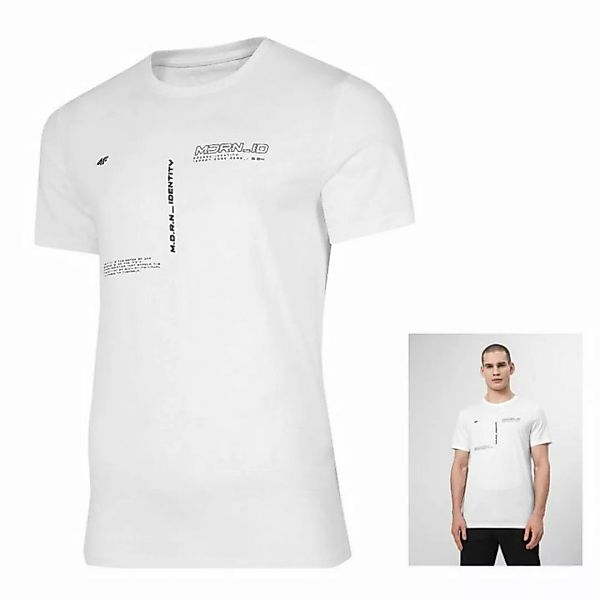 4F T-Shirt 4F - Herren T-Shirt Baumwolle mit Prints, weiß günstig online kaufen