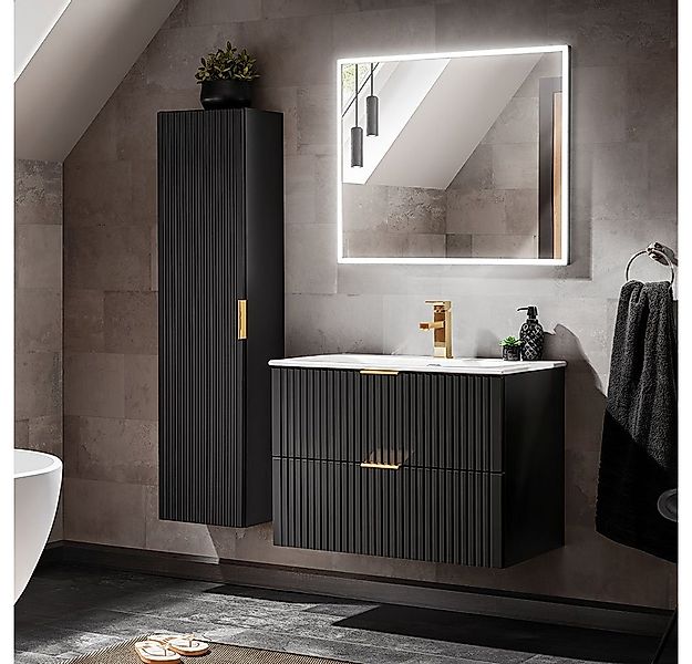 Lomadox Badmöbel-Set ADELAIDE-56-BLACK, (Spar-Set, 3-St), Badmöbelset in ma günstig online kaufen