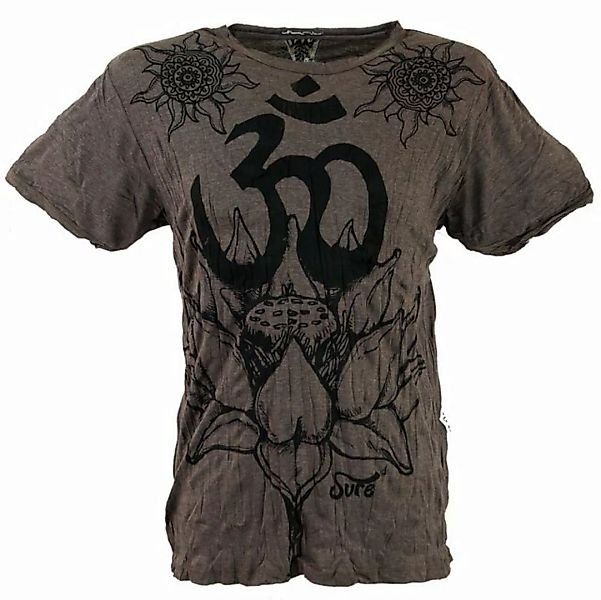 Guru-Shop T-Shirt Sure Herren T-Shirt Lotus OM - taupe alternative Bekleidu günstig online kaufen