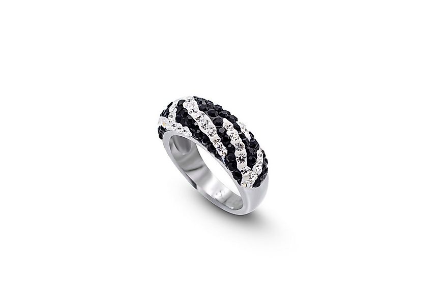 Vivance Fingerring Glamour Crystal Ring "Zebra" günstig online kaufen