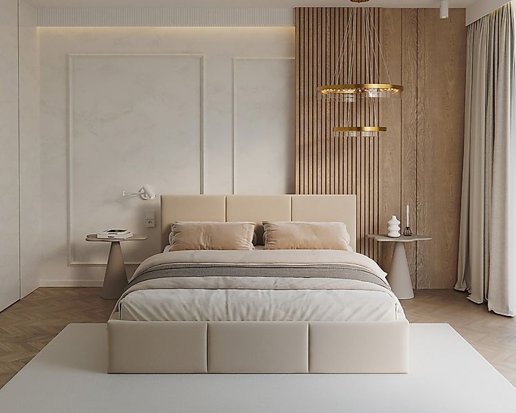 thematys Polsterbett mit Bettkasten & Lattenrost – Stauraumbett Velours 90x günstig online kaufen