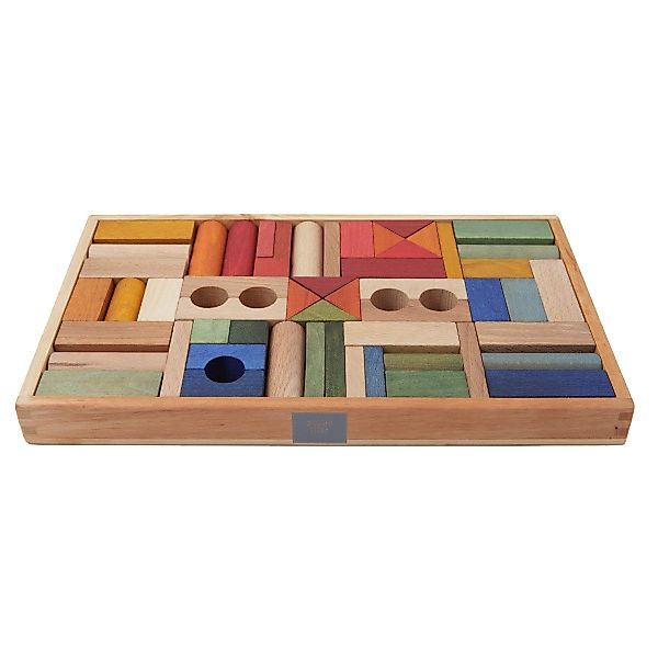 Woodenstory 54 Holzklötze Regenbogen Bienenwachs Holzspielzeug günstig online kaufen