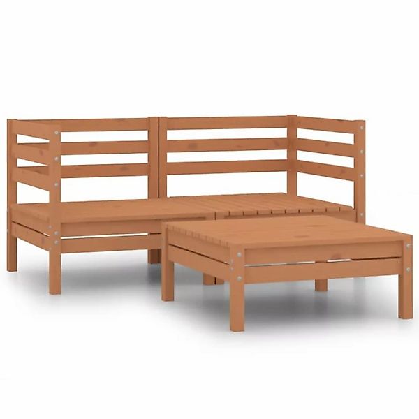 3-tlg. Garten-lounge-set Massivholz Kiefer Honigbraun günstig online kaufen