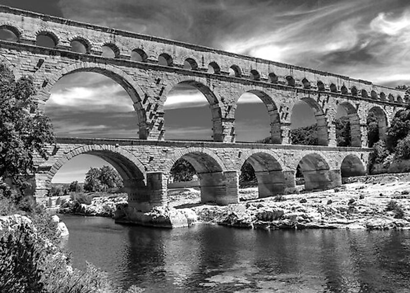 Papermoon Fototapete »Brücke Schwarz & Weiß« günstig online kaufen