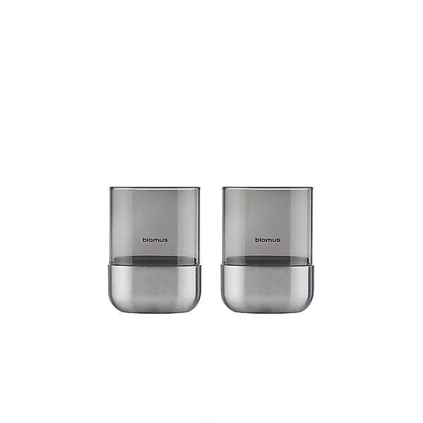blomus Windlicht -CALMA- Glas Smoke, Edelstahl günstig online kaufen