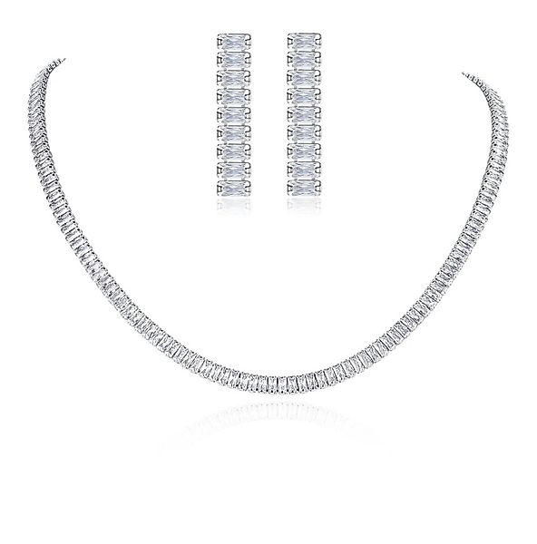 ROUGEMONT Schmuckset Brautschmuck-Set funkelnde Zirkonia Halskette günstig online kaufen