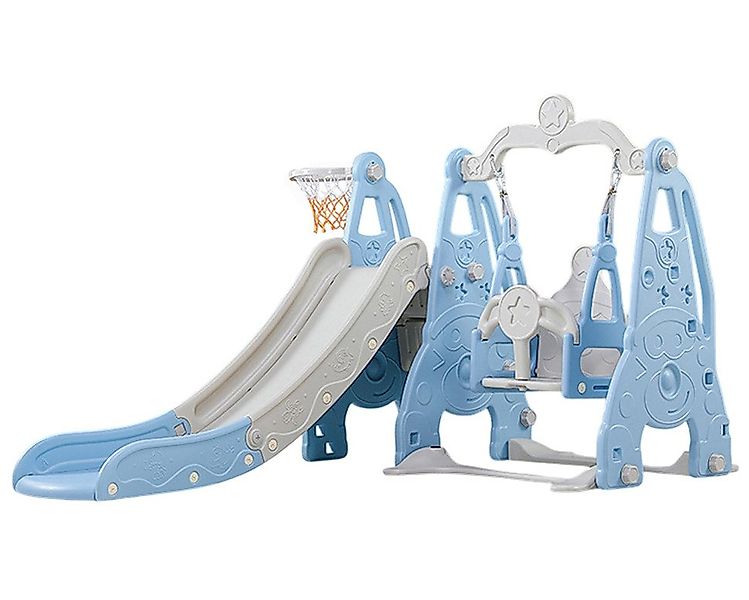 habeig Indoor-Rutsche 4-in-1 Kinder Spielturm Schaukel, Rutsche, Basketball günstig online kaufen