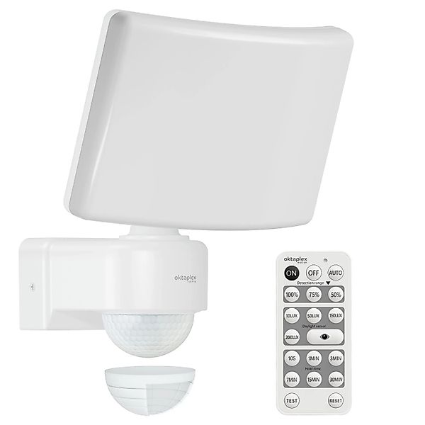 Oktaplex Cali Strahler IP65 mit Bewegungsmelder und Fernbedienung Warmweiß günstig online kaufen