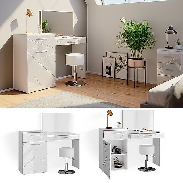 Vicco Schminktisch Irma, Weiß, 135 cm günstig online kaufen