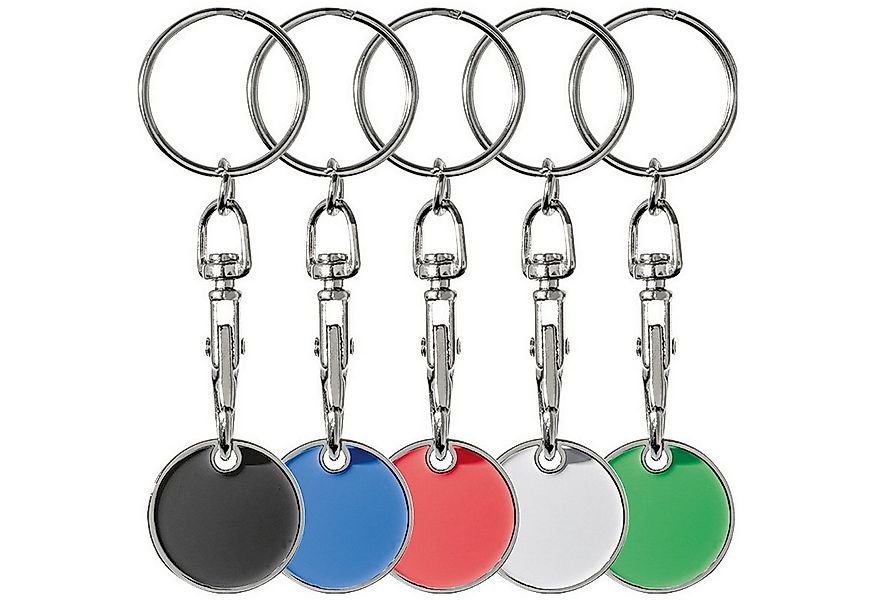 Macma Schlüsselanhänger 5x Metall Schlüsselanhänger mit Einkaufschip / 5 ve günstig online kaufen