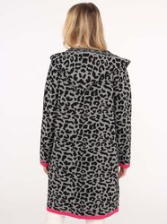 Zwillingsherz Strickjacke Leoparden-Muster, Neon-Details, Langarm, Kapuze, günstig online kaufen