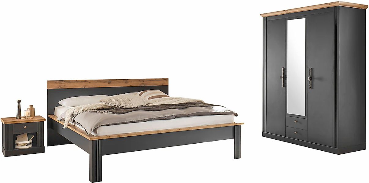 OTTO home Schlafzimmer-Set "Westminster" beinhaltet 1 Bett, Kleiderschrank günstig online kaufen