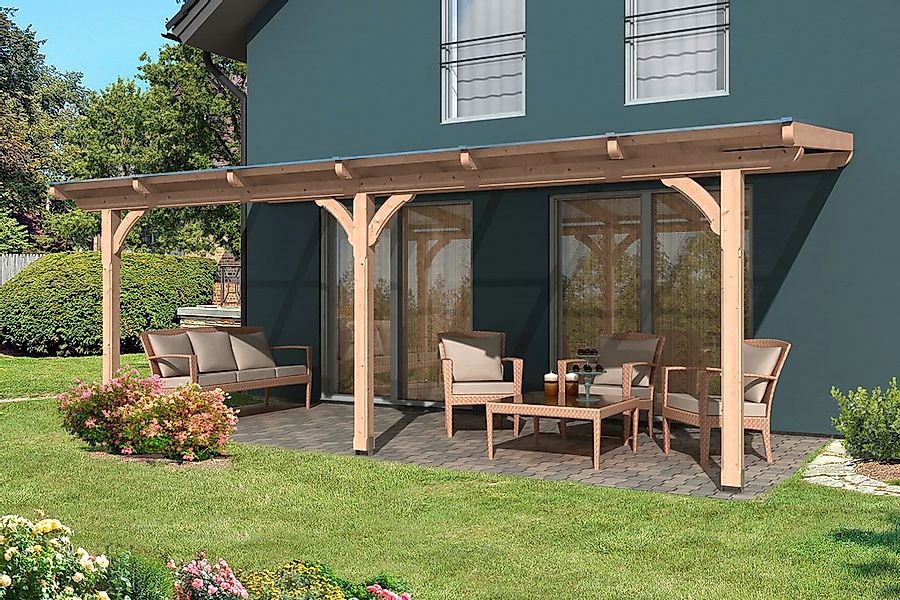 Skanholz Terrassendach "Rimini" 648 cm Breite, verschiedene Tiefen günstig online kaufen