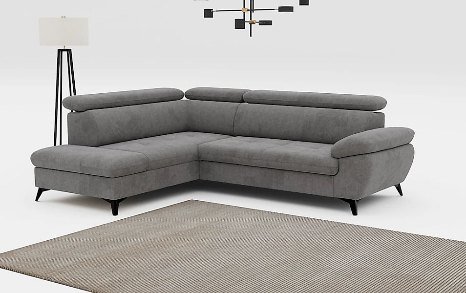 COTTA Ecksofa "Hudson L-Form, B: 256 cm" mit Kopfteilverstellung, optional günstig online kaufen