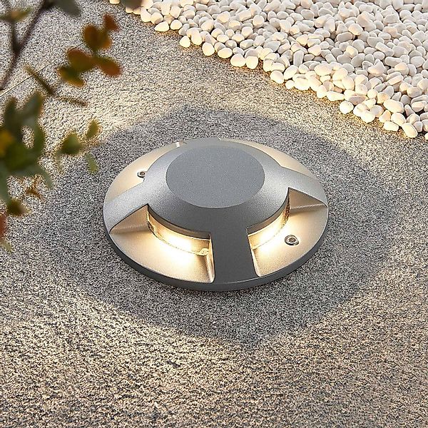 Lucande LED-Bodenstrahler Jeffrey, silber, 4 Lichtaustritte günstig online kaufen