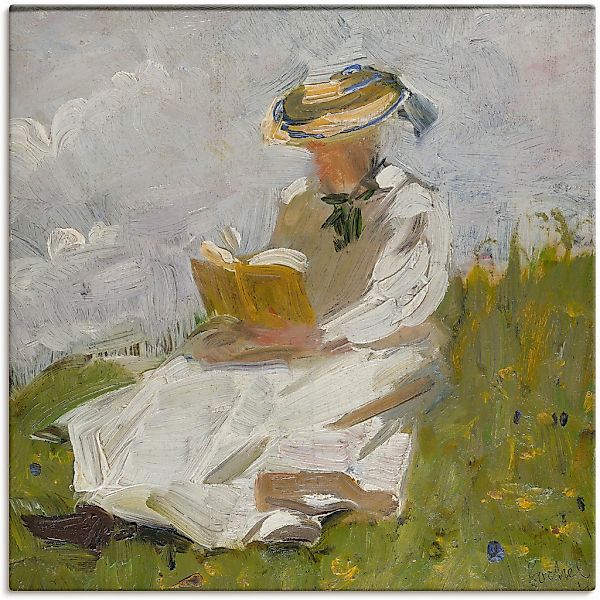 Artland Leinwandbild "Lesende Frau im Grünen. 1906", Frau, (1 St.), auf Kei günstig online kaufen