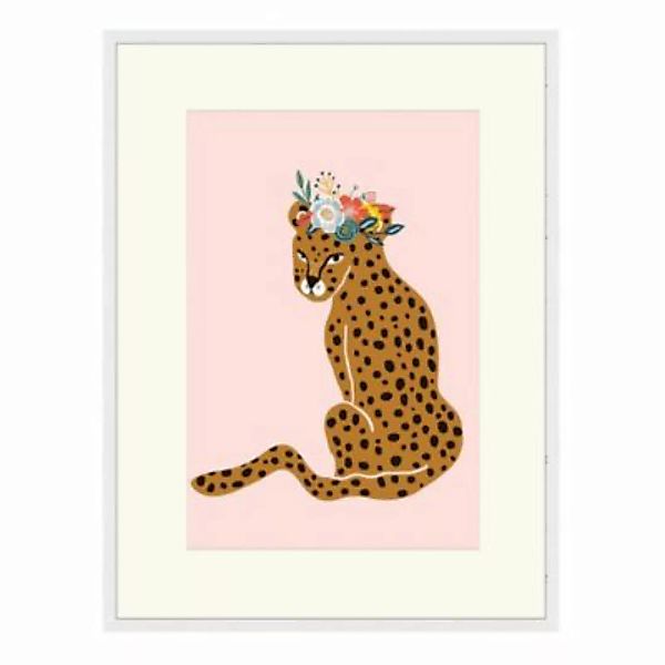 Milan Moon Wandbild Leopard weiß Gr. 60 x 80 günstig online kaufen
