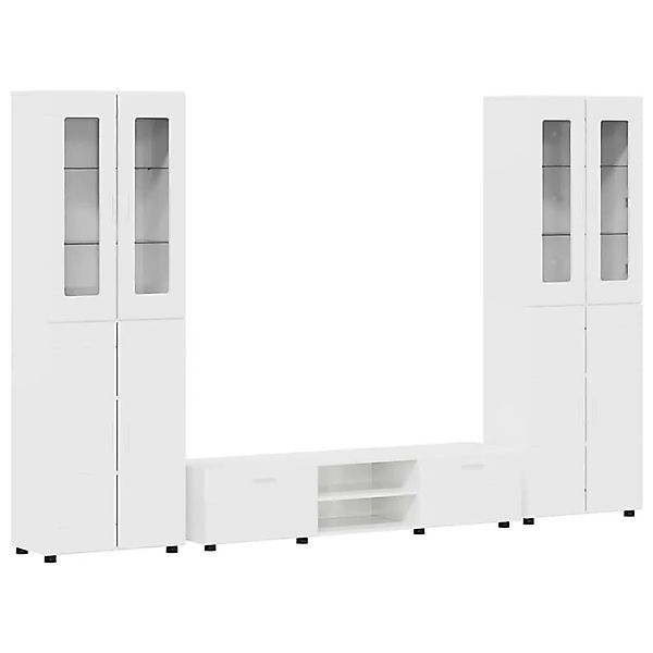 vidaXL TV-Schrankset mit Schubladen Hochglanz Weiß Holzwerkstoff 3397998 günstig online kaufen