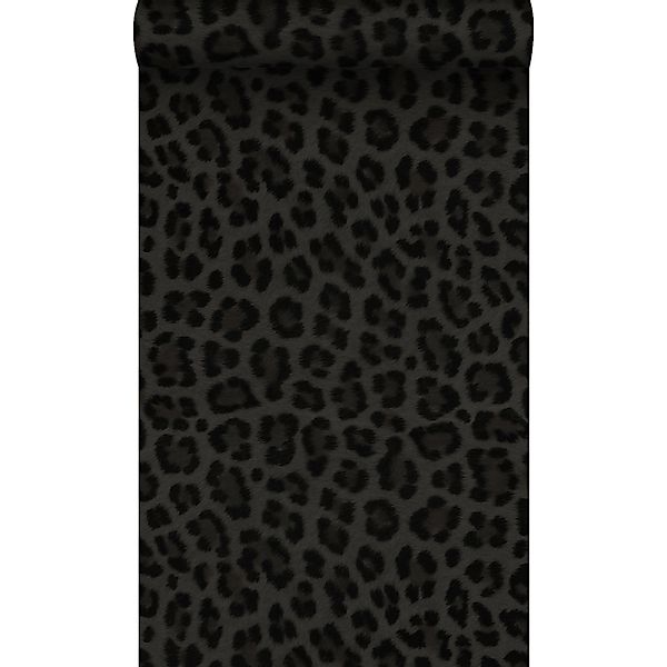 Origin Wallcoverings Tapete Leopardenmuster Dunkelgrau und Schwarz 53 cm x günstig online kaufen