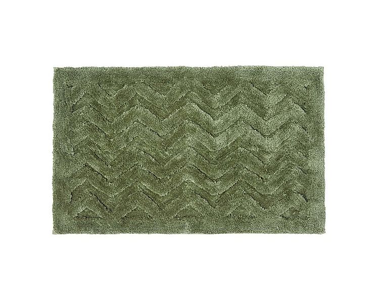 Homescapes Badematte Rutschfeste Hochflor-Badematte mit Chevron-Muster, grü günstig online kaufen