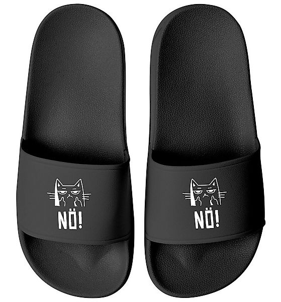 MoonWorks Lustige Badelatschen mit Katze und Spruch – Witzige Schlappen für günstig online kaufen