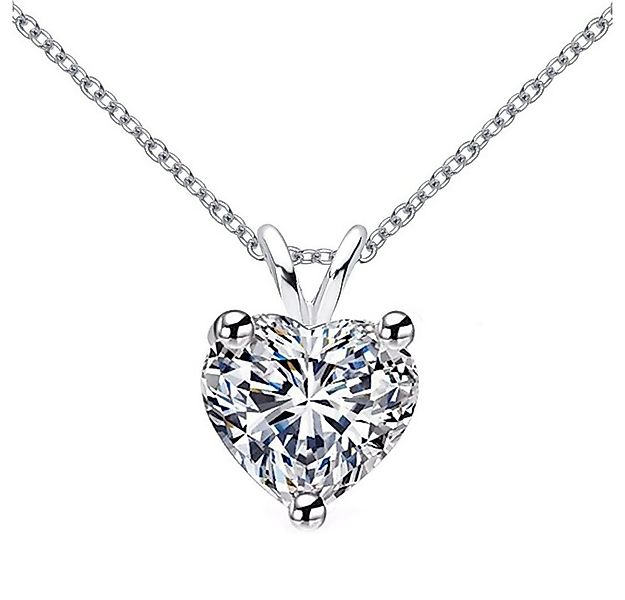 ROUGEMONT Silberkette Exquisite Herz Moissanit Halskette 1,0ct +Echtheitsze günstig online kaufen
