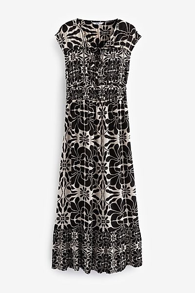 Next Maxikleid Kurzärmeliges Maxikleid mit Zierknoten günstig online kaufen