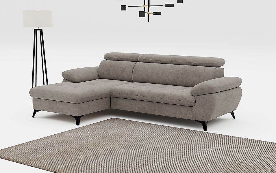 COTTA Ecksofa Hudson L-Form, mit Kopfteilverstellung, günstig online kaufen