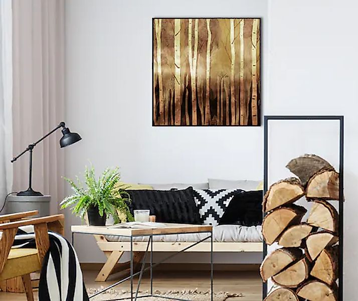queence Leinwandbild »Wald« Wald   Weihnachten 1 Stk. tlg. mit einem Schatt günstig online kaufen