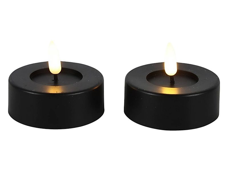 Countryfield LED-Kerze (2-tlg), Teelichter outdoor schwarz 3D-Flamme Timer günstig online kaufen